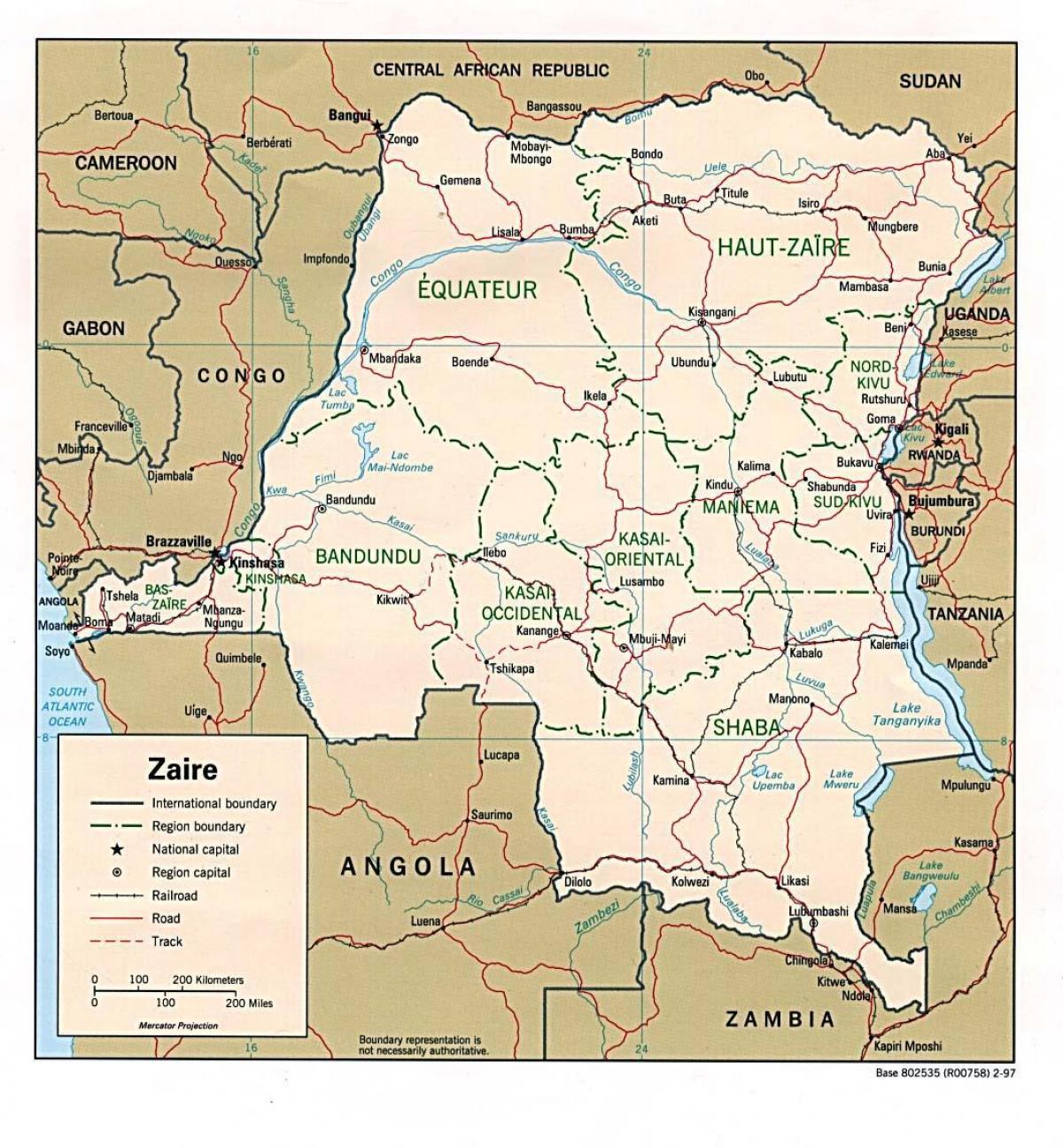 zaire afrika mapa